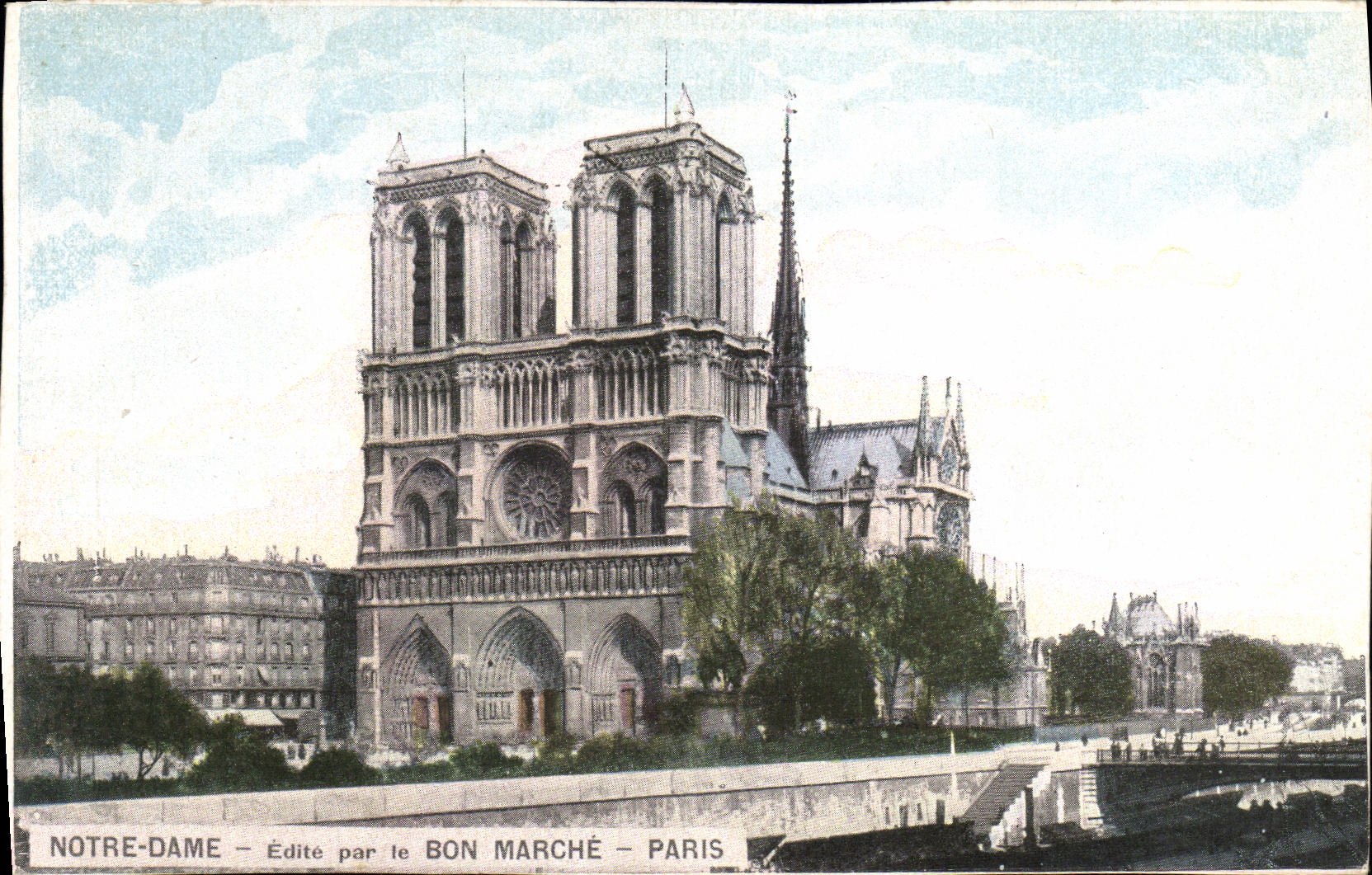 VINTAGE POSTCARD Cheap Paris Notre Dame