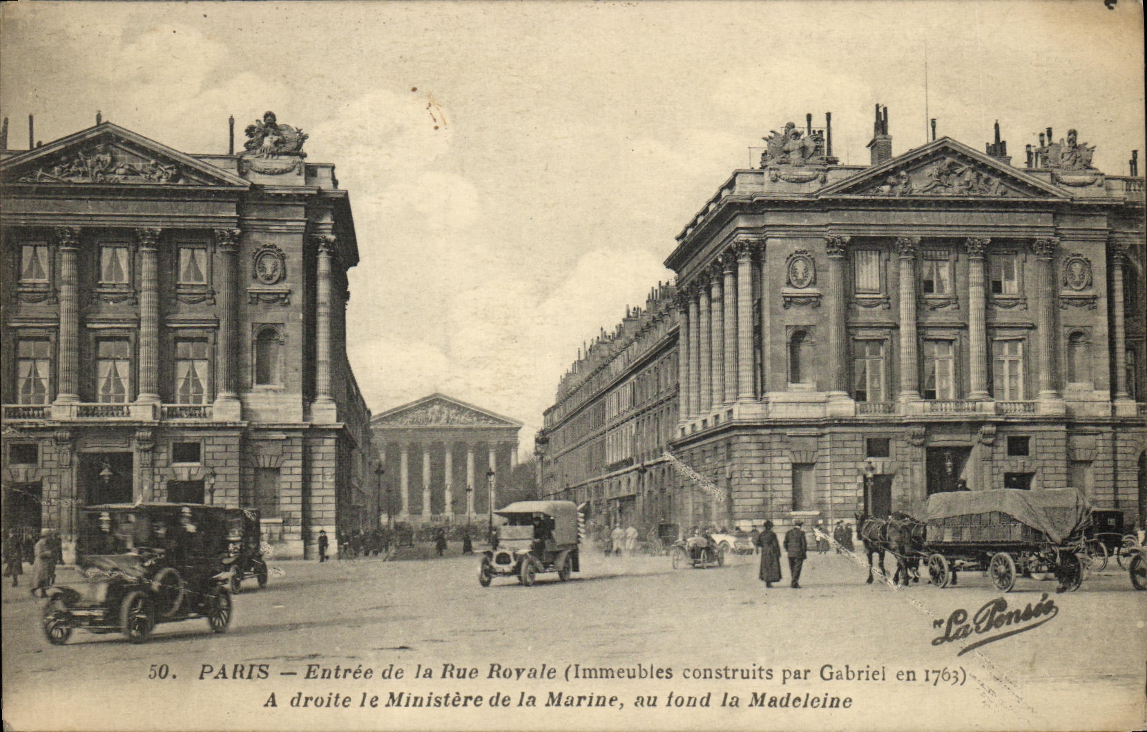 VINTAGE POSTCARD Paris Entered of the Royal Street Ministry for the Navy the madeleine