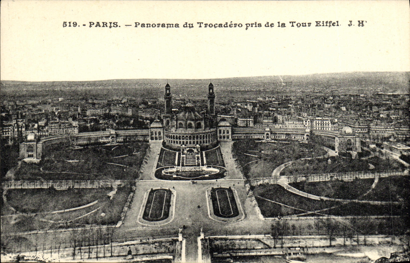CPA Paris Panorama du Trocadero pris de la Tour Eiffel
