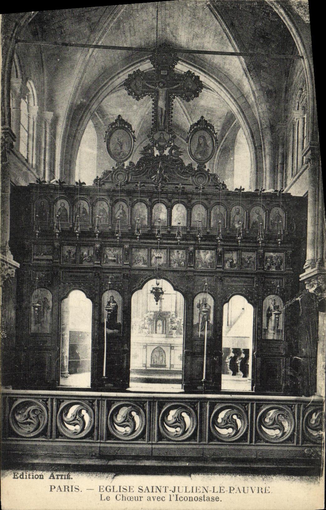 CPA Paris Eglise Saint Julien Le Pauvre Le choeur avec l iconostase