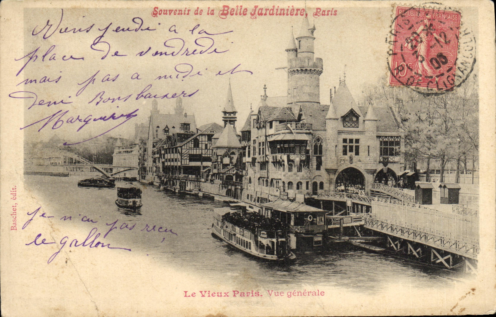 CPA Paris Le Vieux Paris Vue Generale Belle Jardiniere Bateaux