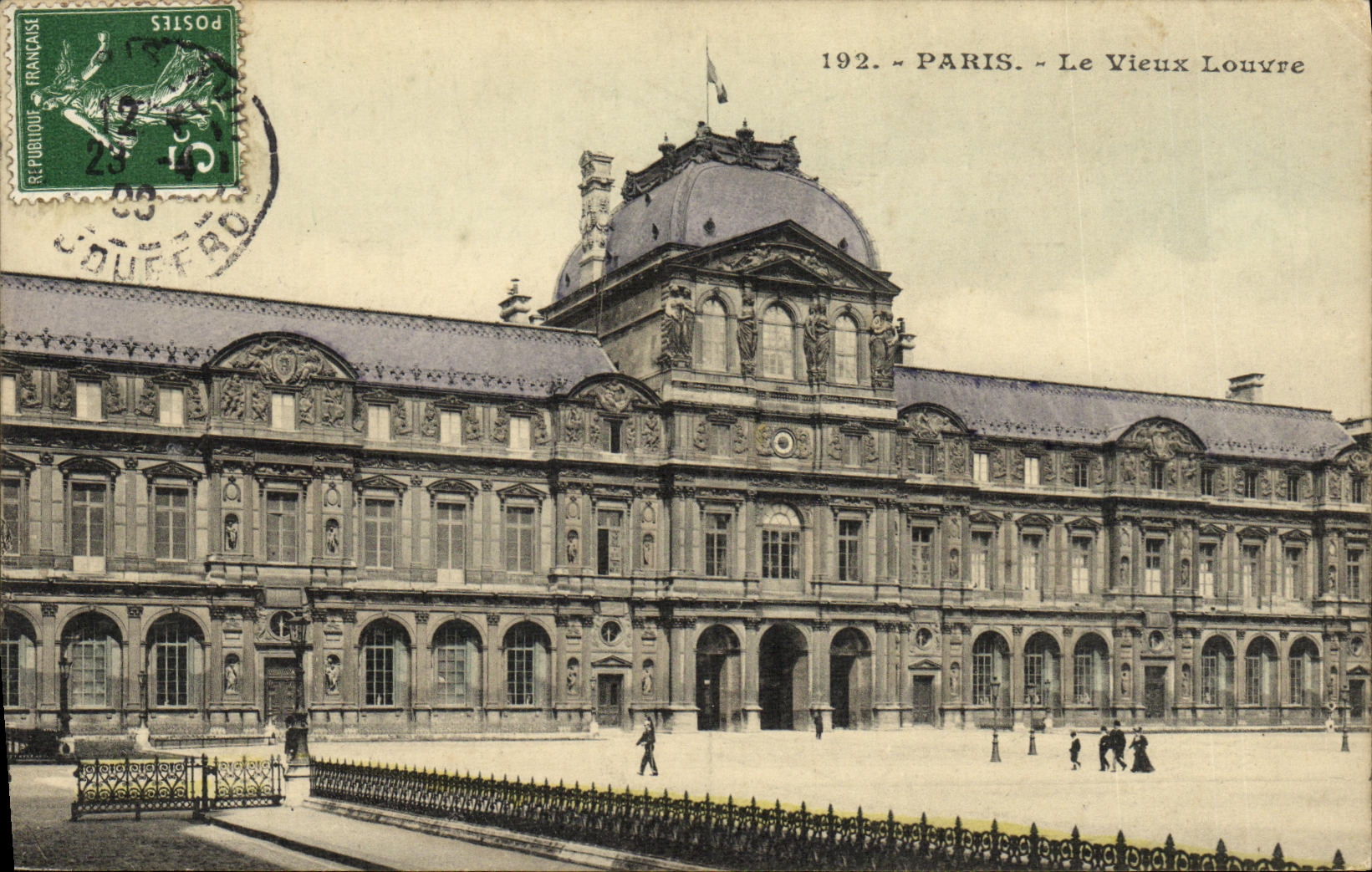 POSTAL Paris de la VENDIMIA el viejo hombre de la lumbrera