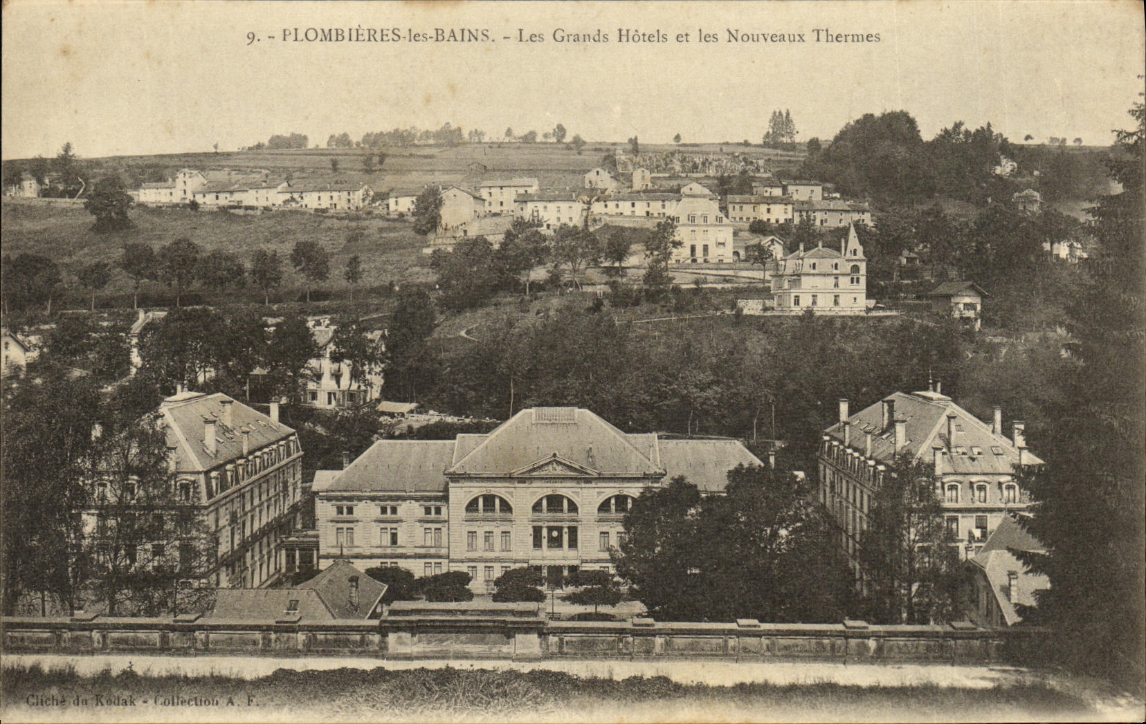 VINTAGE POSTCARD Plombieres Les Bains large hotels and new thermal baths