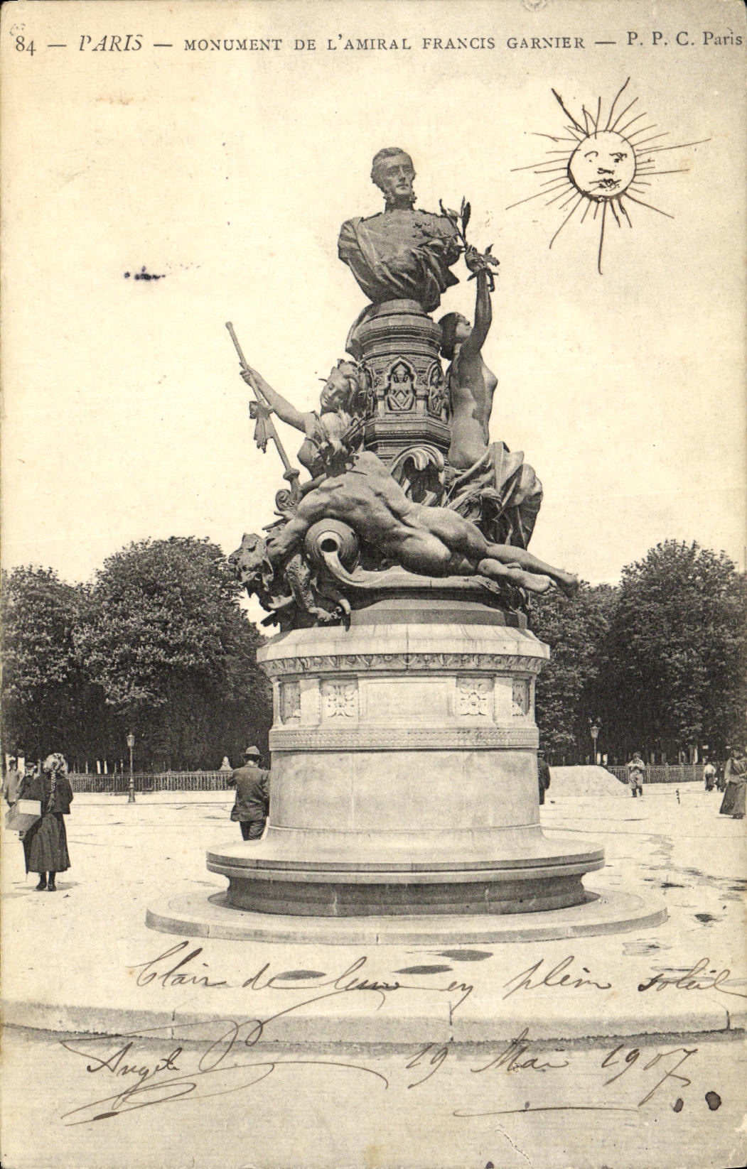 CPA Paris Monument De L Amiral Francis Garnier 