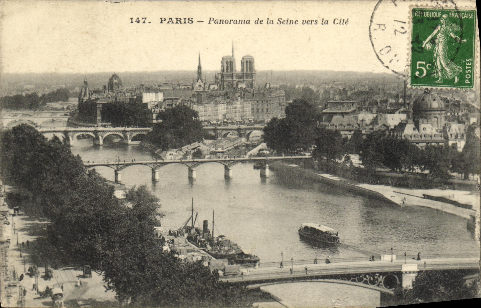CPA Paris Panorama de la Seine Vers la Cite