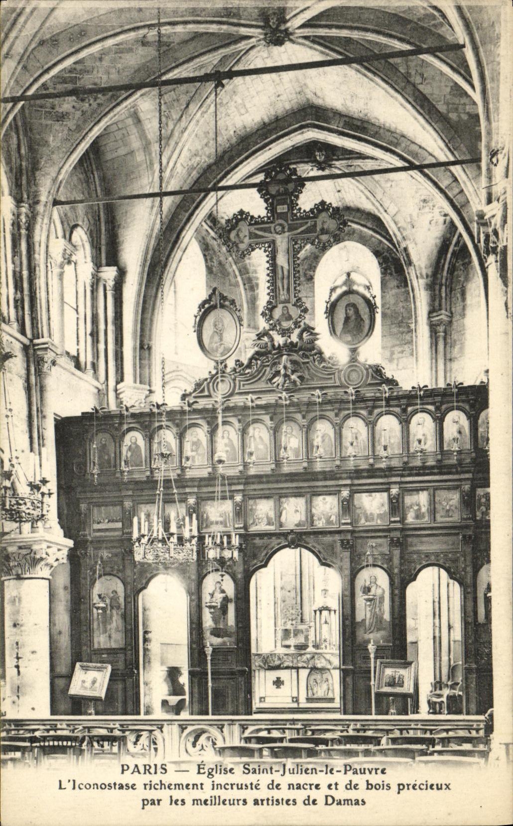 CPA Paris Eglise Saint Julien le Pauvre iconostase Damas
