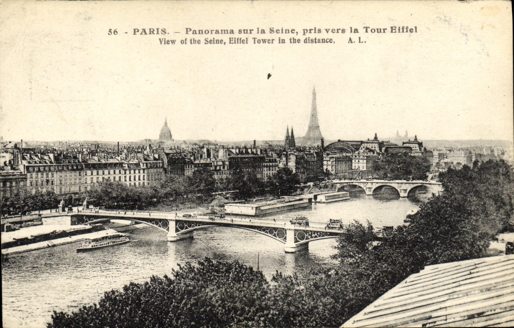 CPA Paris Panorama sur la Seine Pris Vers la Tour Eiffel