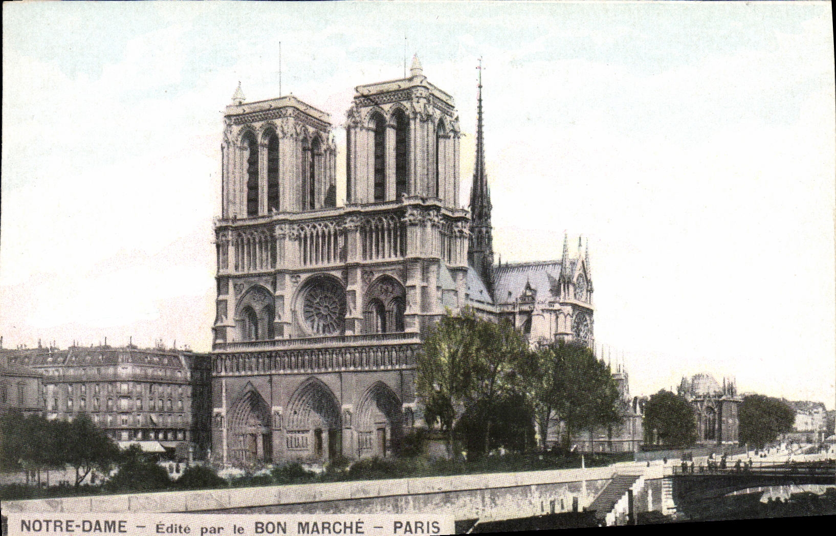 Mercado de Paris Notre Dame de la POSTAL de la VENDIMIA buen