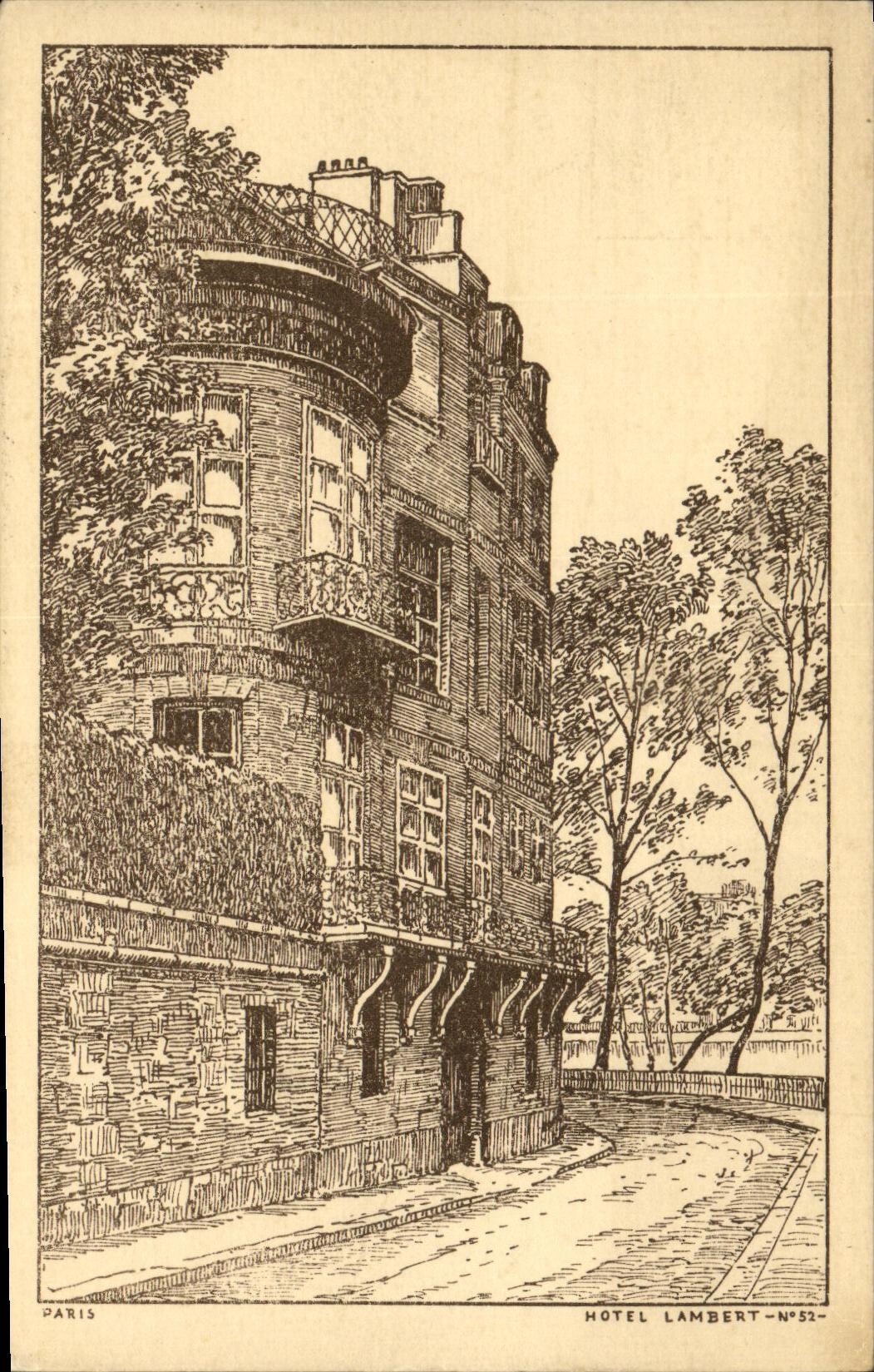 VINTAGE POSTCARD Paris Lamdert Hotel