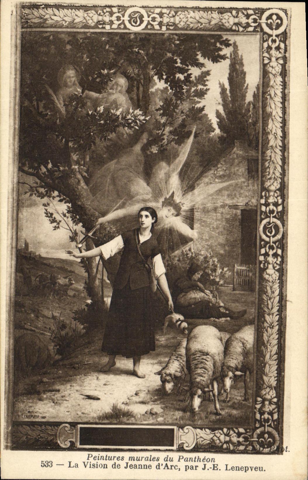 CPA Paris Peintures Murales du Pantheon La Vision de Jeanne d Arc Lenepveu