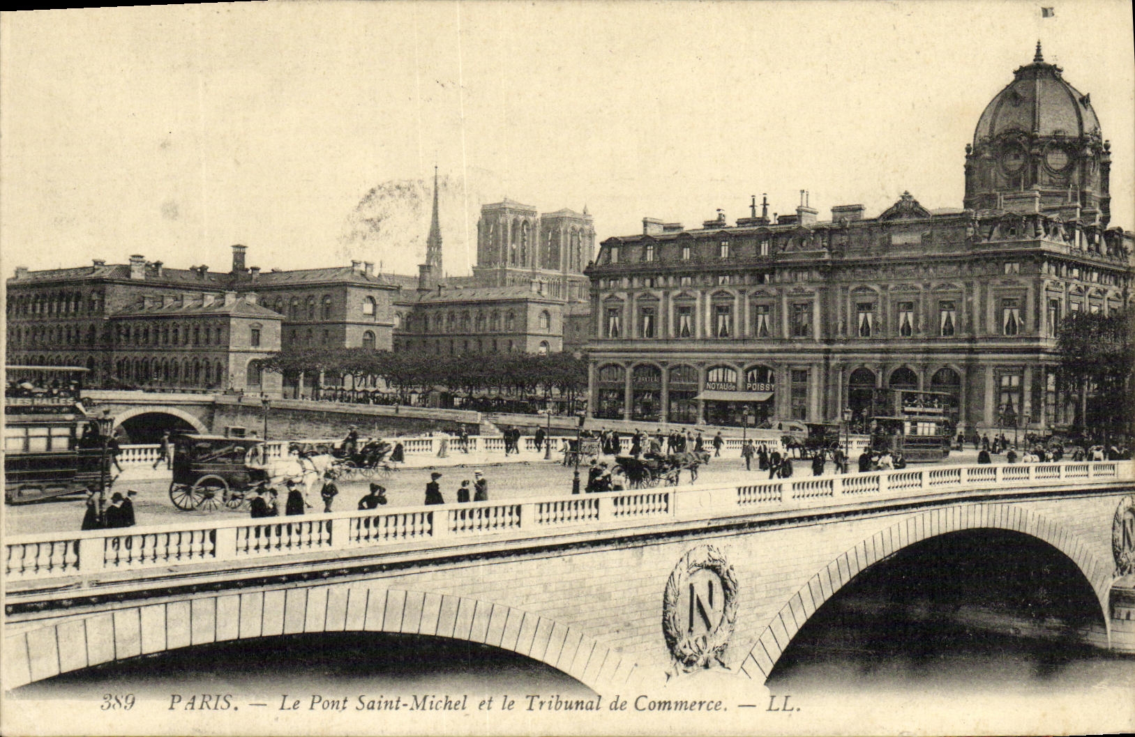 CPA Paris Le Pont Saint Michel et le Tribunal de Commerce
