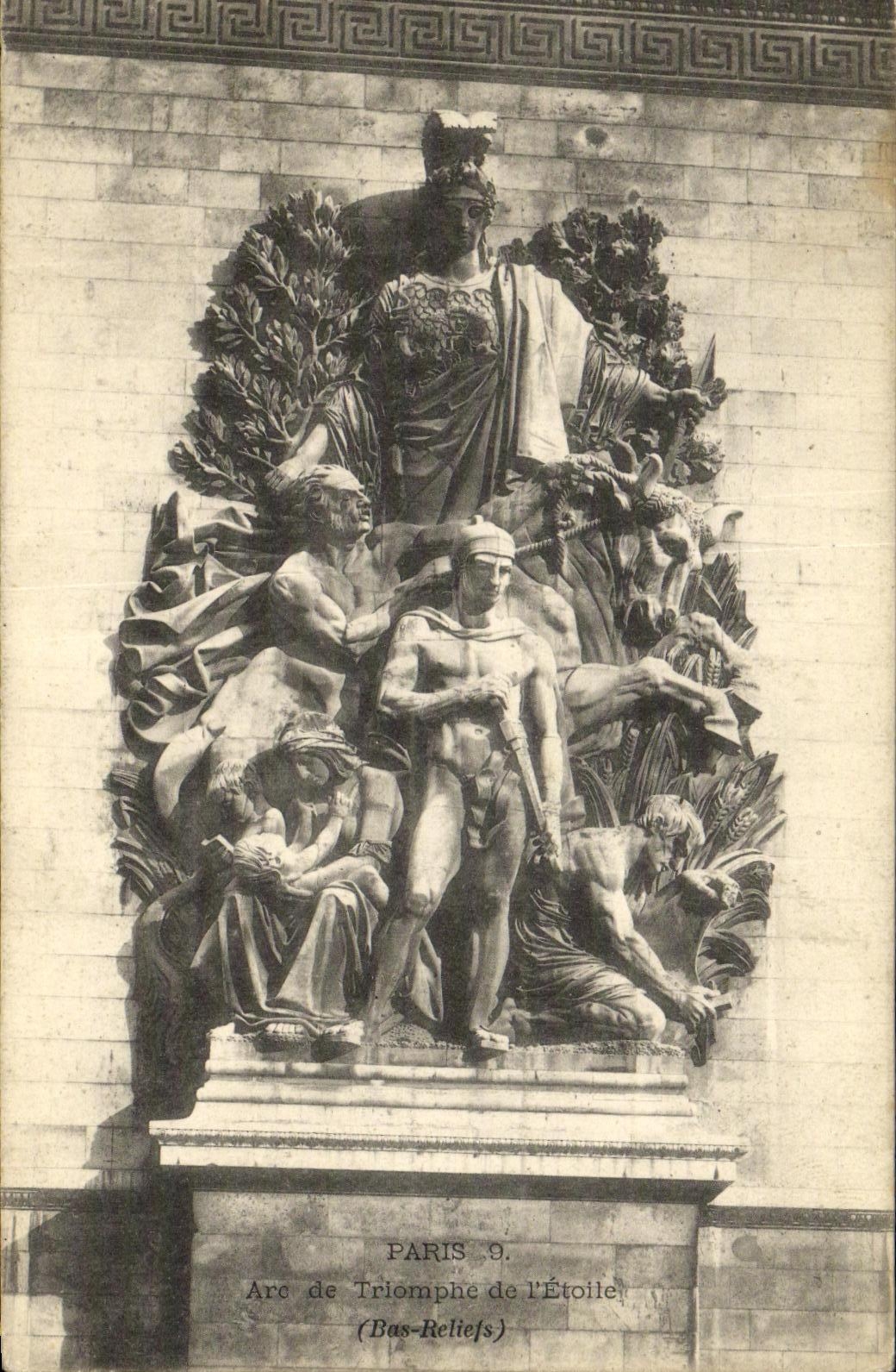 POSTAL Paris de la VENDIMIA Arc de Triomphe de L relevacion Etoile baja