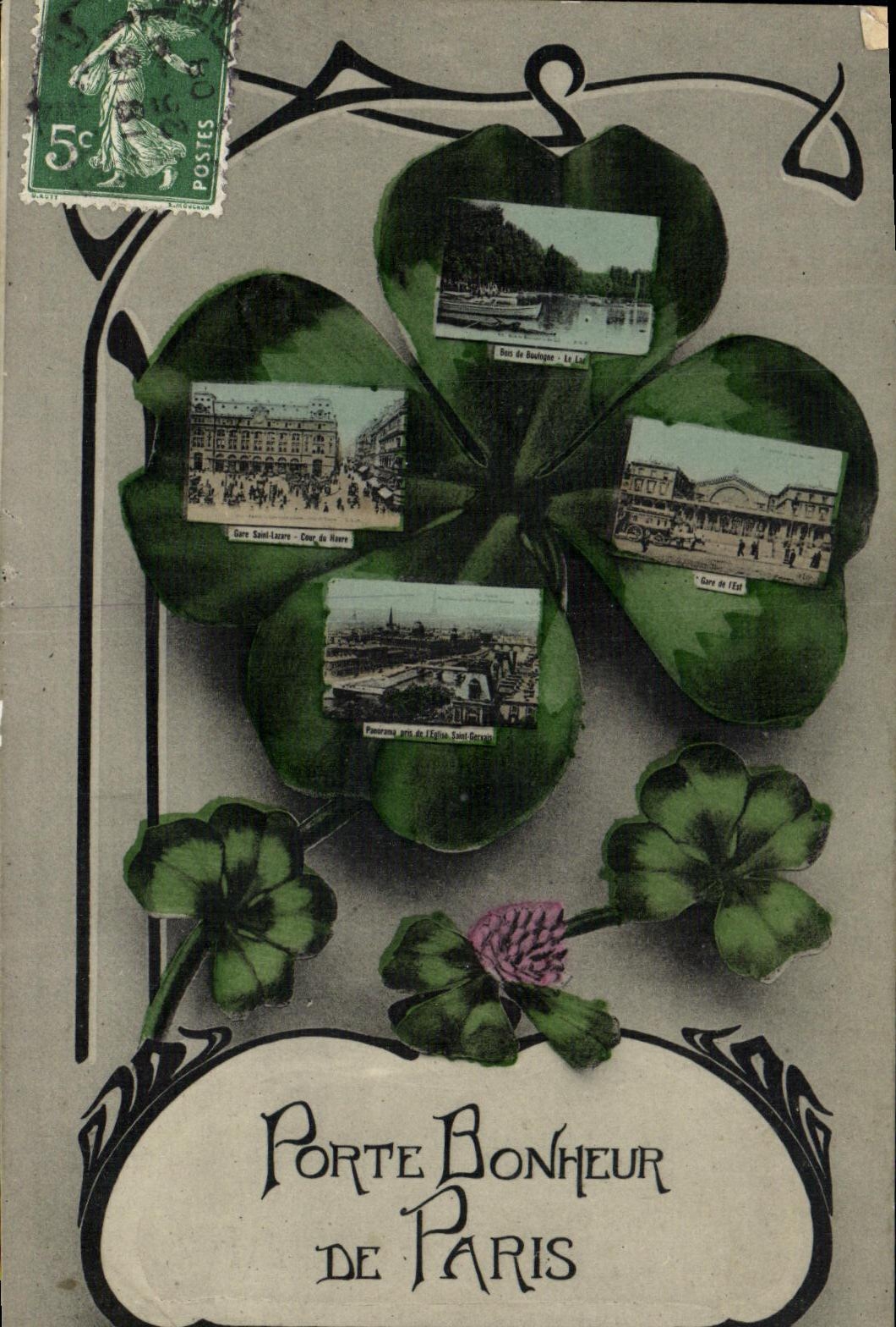 CPA Paris Porte Bonheur Trefle