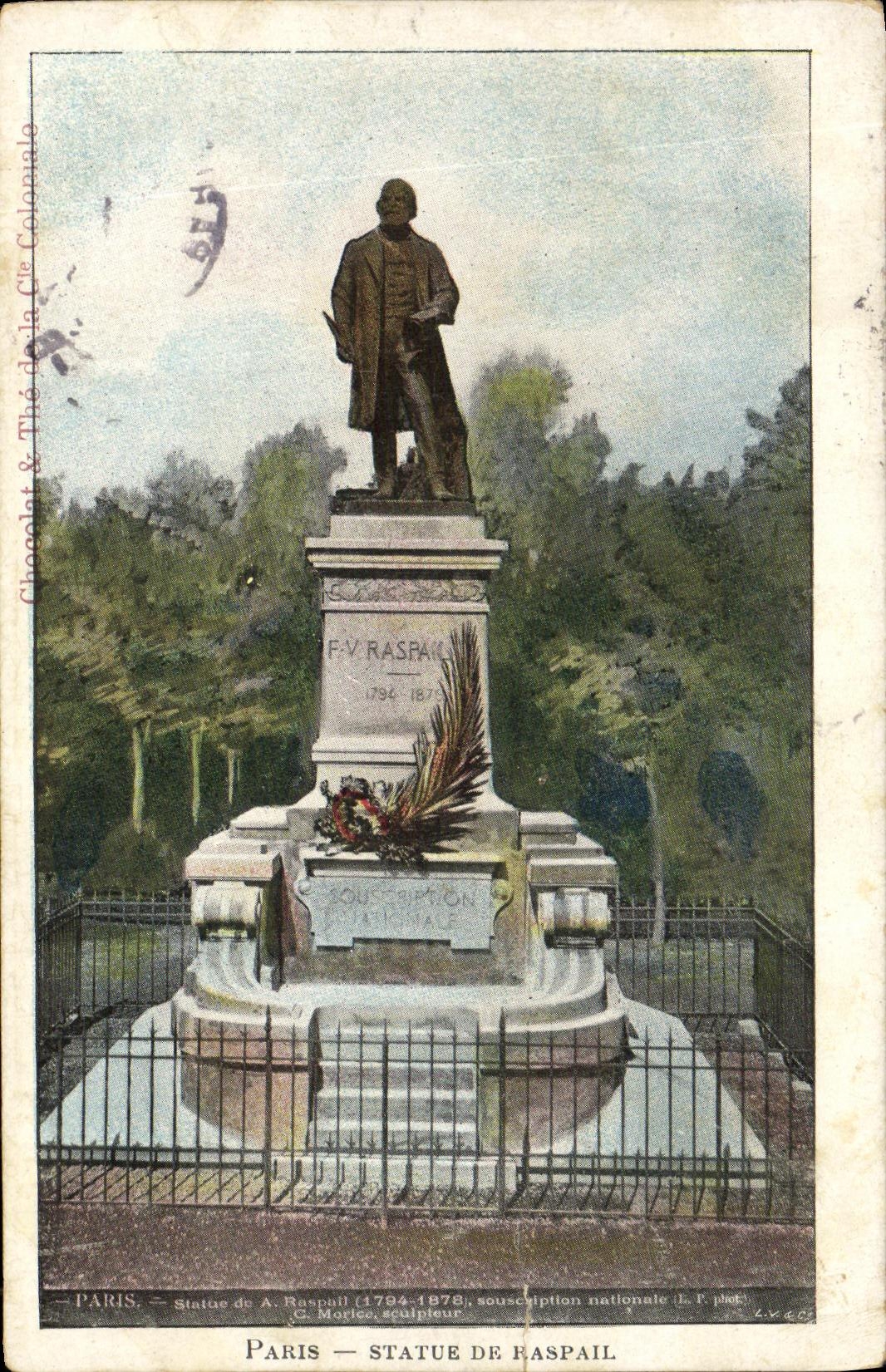 CPA Paris Statue De Raspail