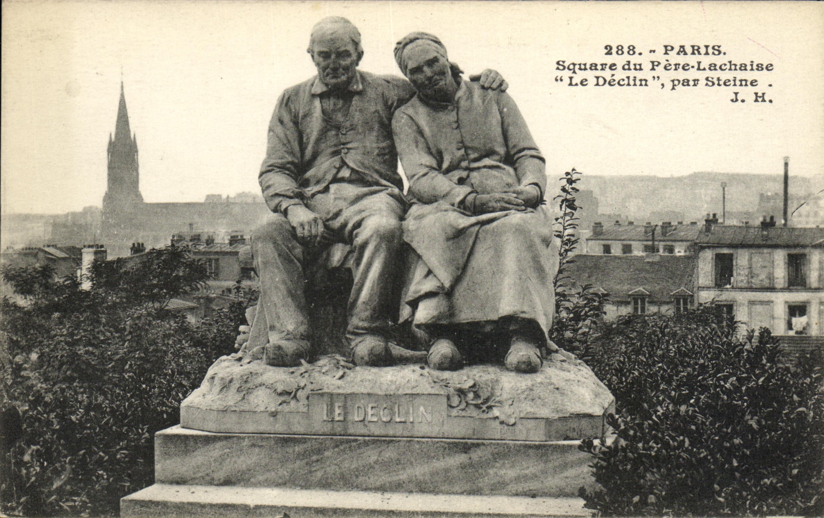 CPA Paris Square du Pere Lachaise Le Declin par Steine