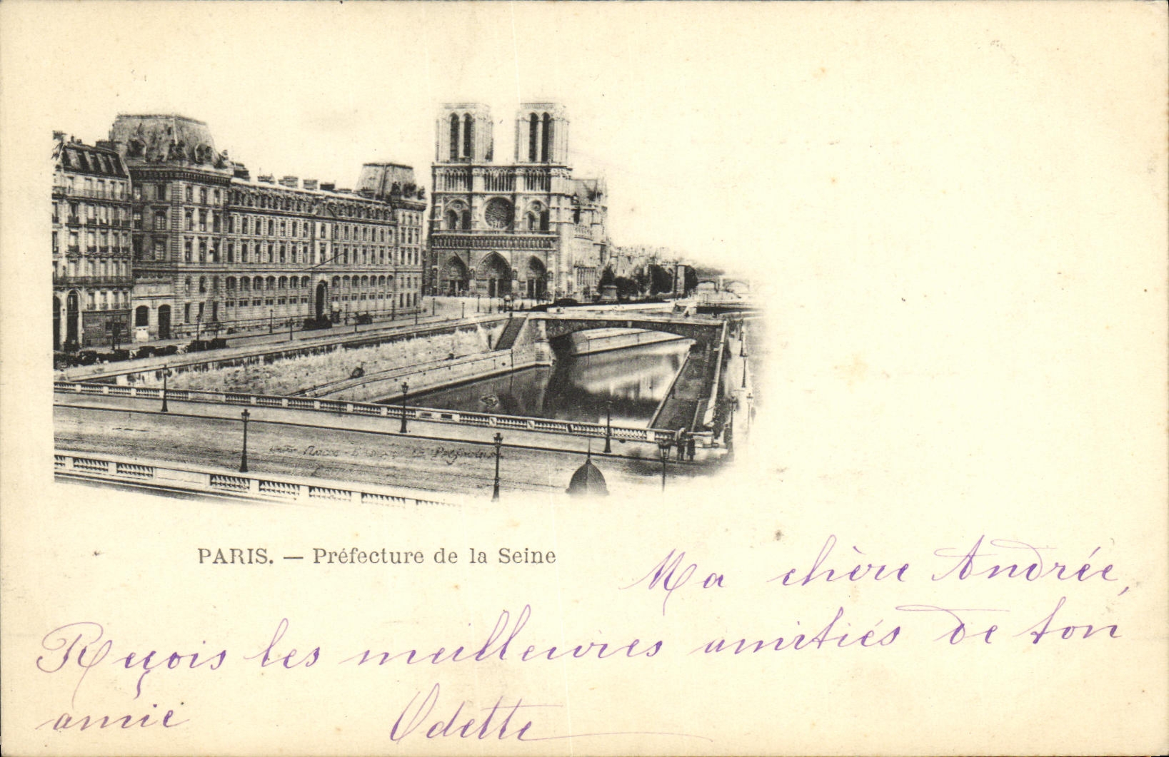 VINTAGE POSTCARD Paris Prefecture of the Seine Notre Dame