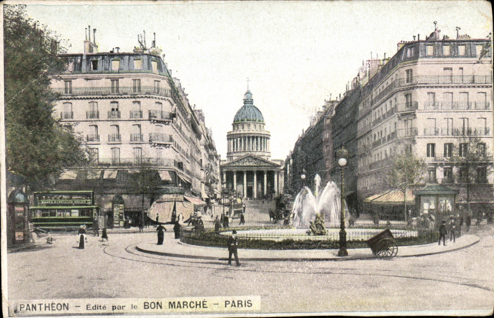La POSTAL de la VENDIMIA el panteon publica el remo el buen mercado de Paris