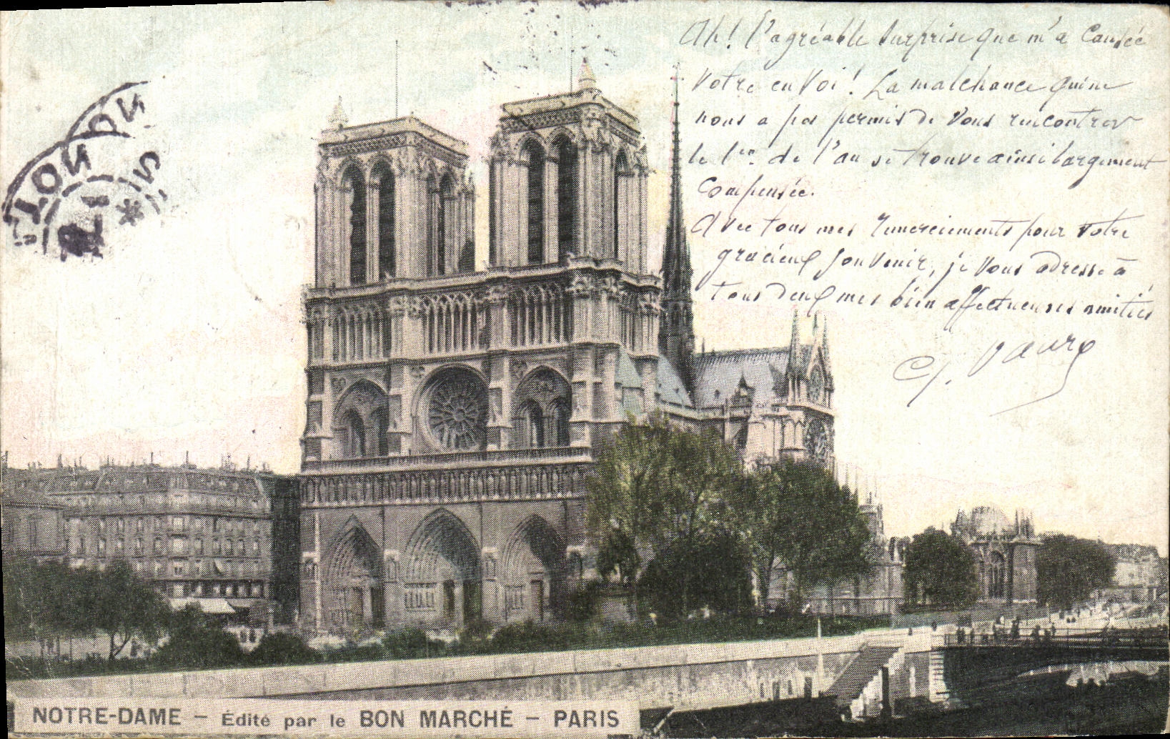 CPA Notre Dame Edite par le Bon Marche Paris