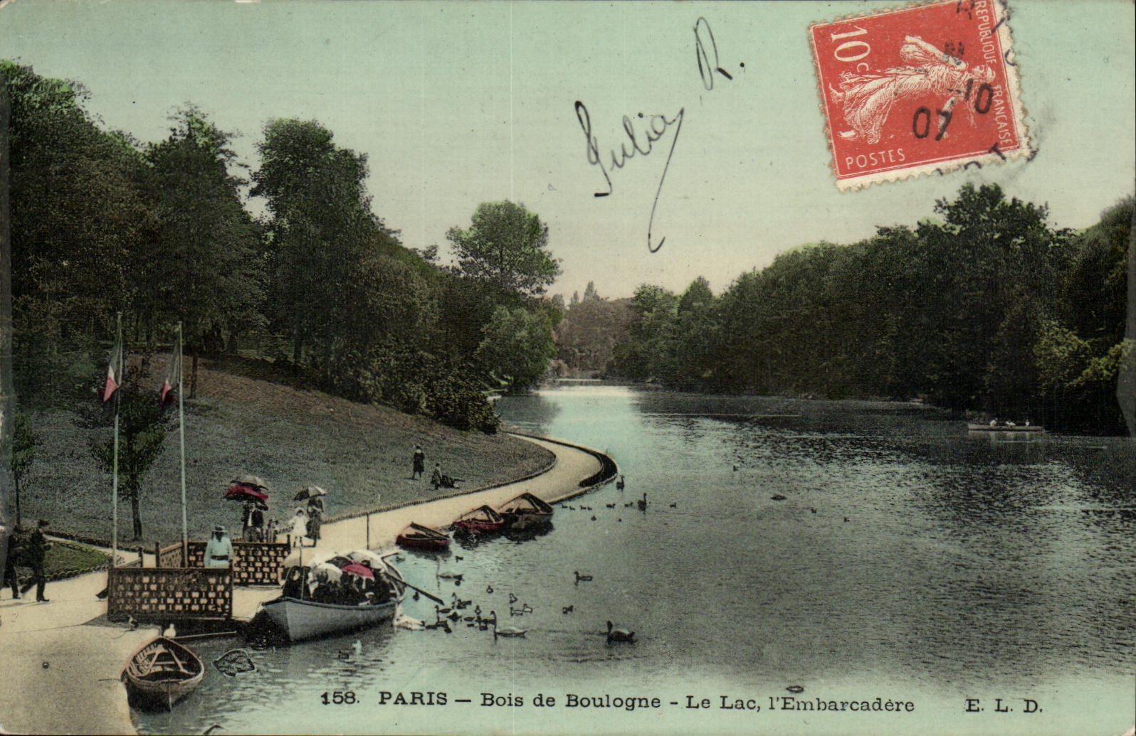 CPA Paris Bois de Boulogne Le Lac l Embarcadere