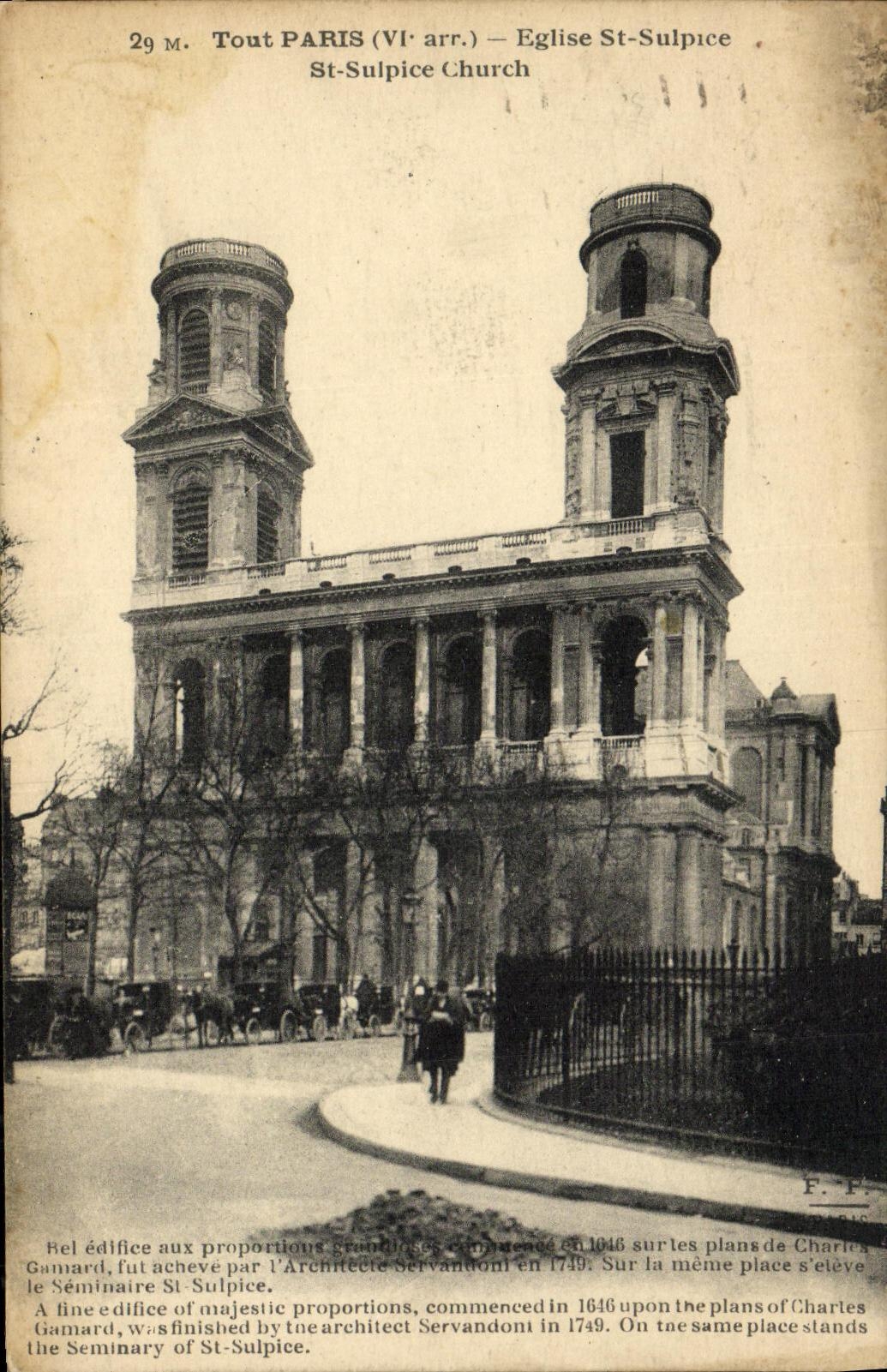 CPA Tout Paris Eglise St Sulpice 