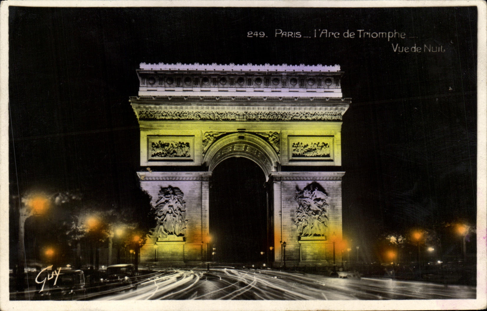 CPA Paris l Arc de Triomphe Vue de Nuit