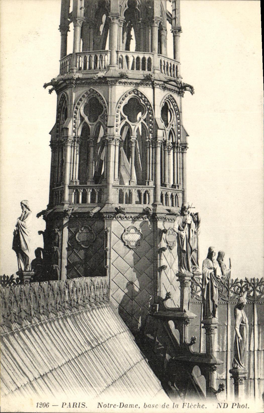 VINTAGE POSTCARD Paris Notre Dame basc of the Arrow