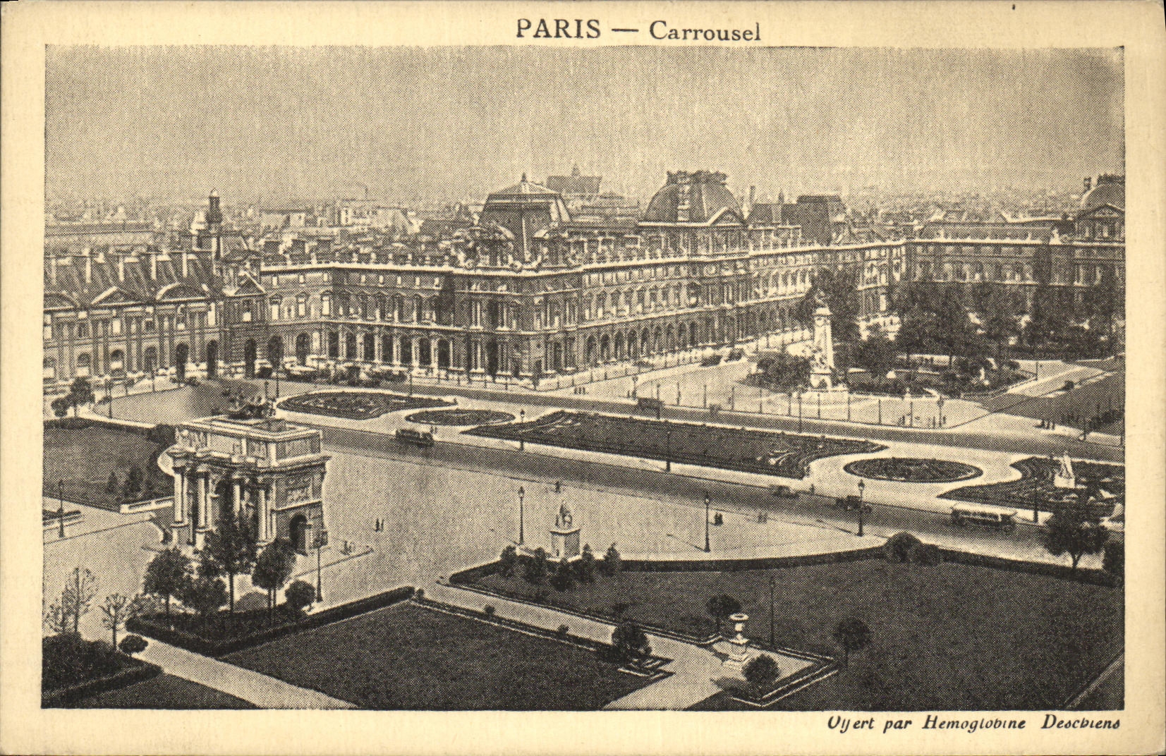 Carrusel de la lumbrera de Paris de la POSTAL de la VENDIMIA
