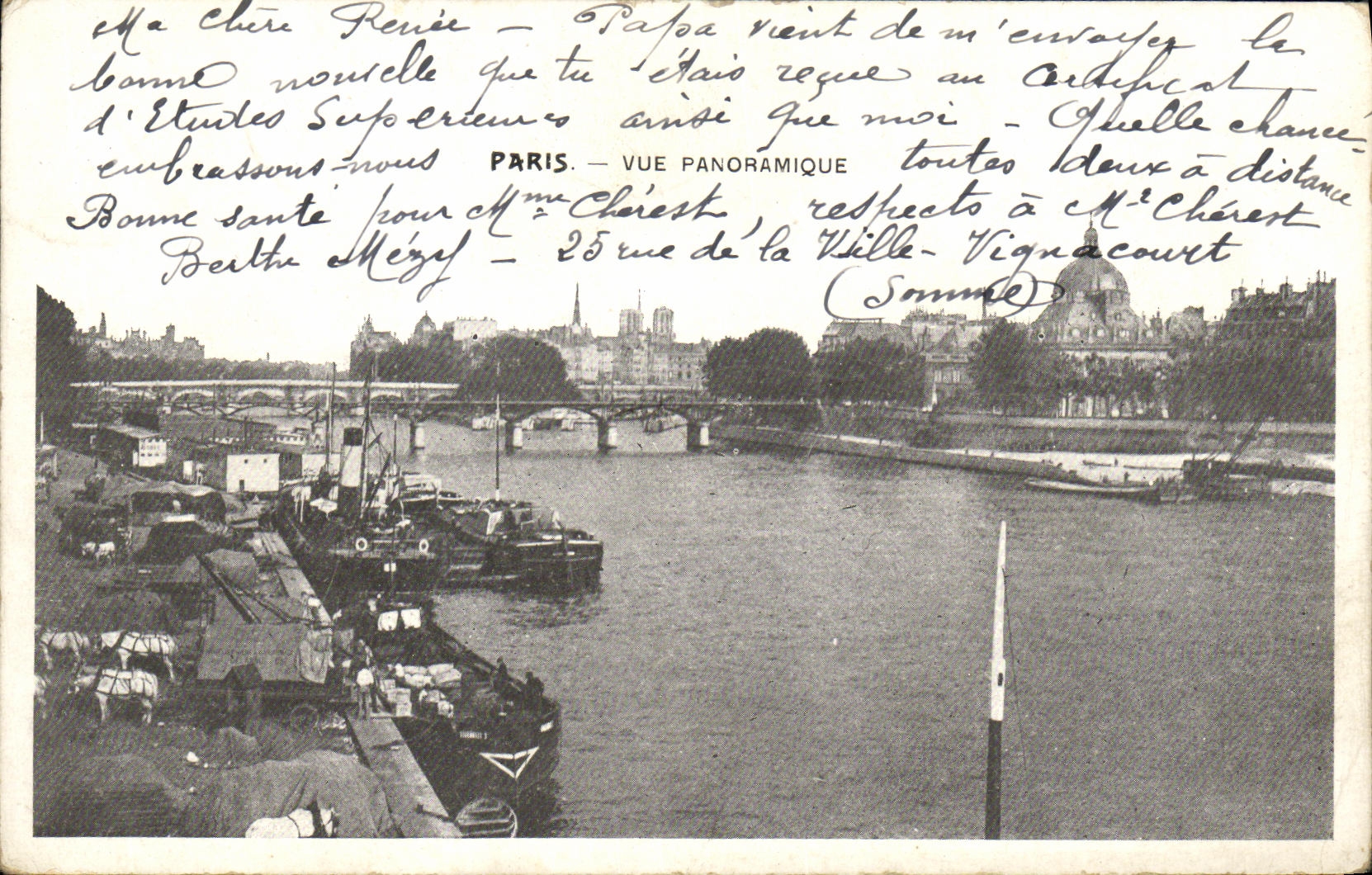 CPA Paris Vue Panoramique Bateaux Notre Dame