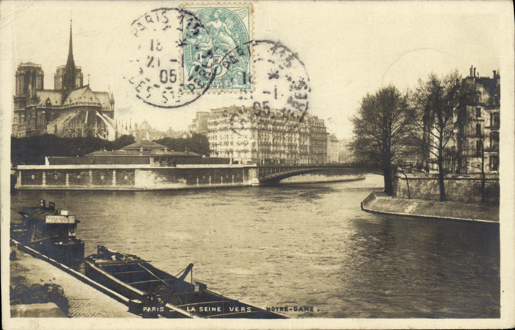 CPA Paris La Seine vers Notre Dame