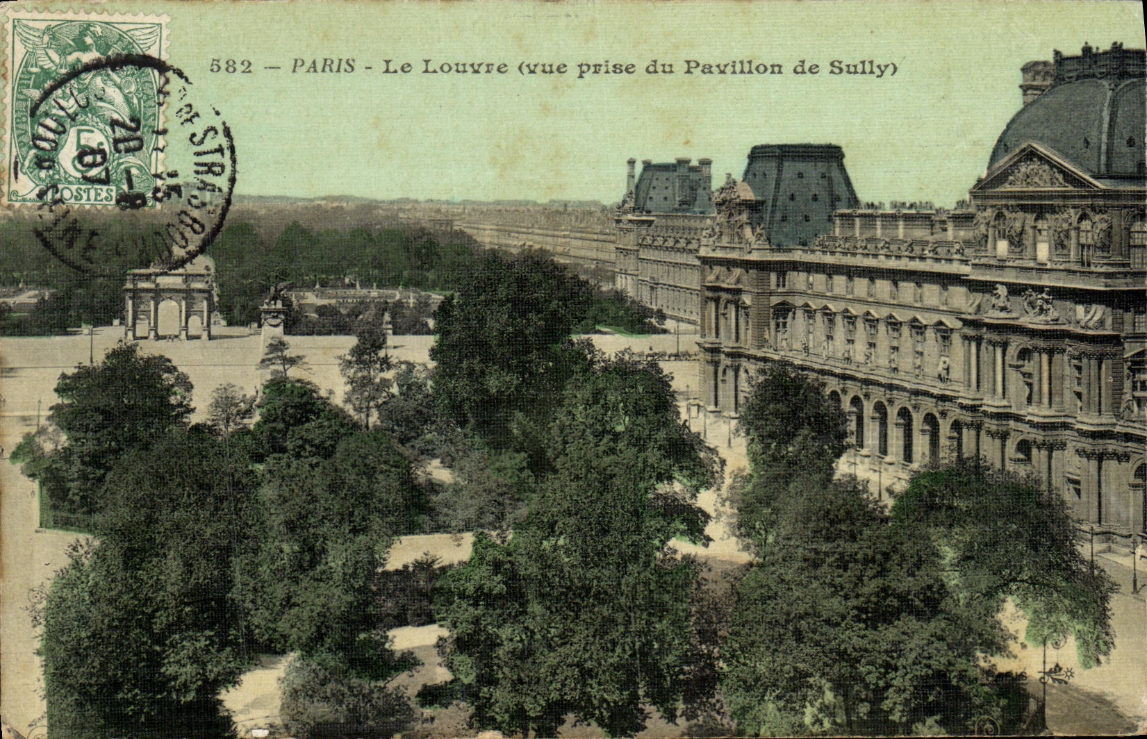 La POSTAL Paris de la VENDIMIA la lumbrera vista de la casa de Sully toilee de la carta