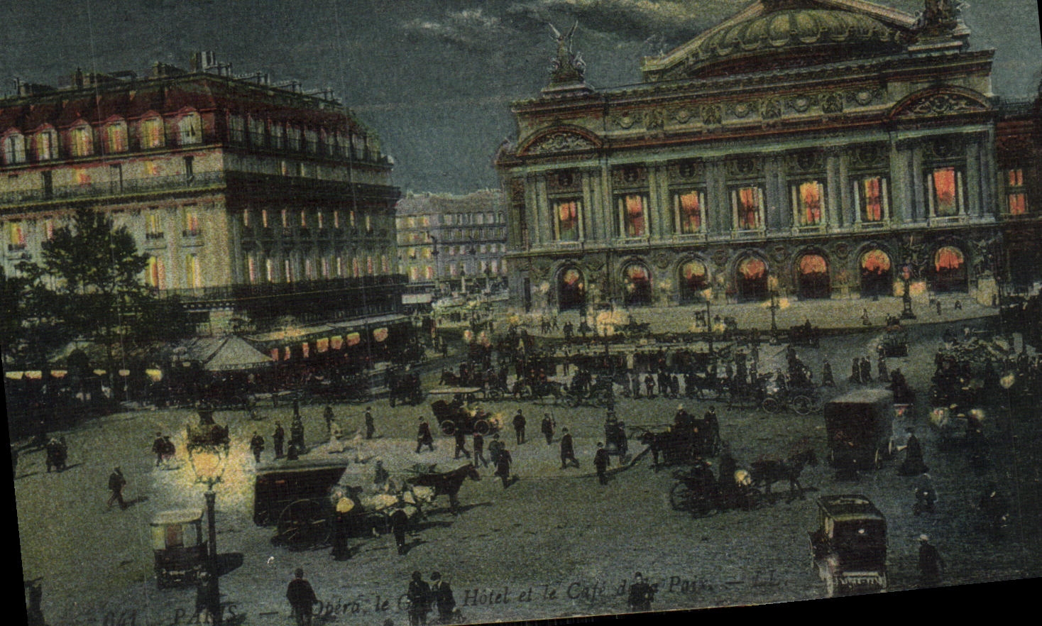 CPA Paris L Opera Le Grand Hotel et le Cafe de la Paix