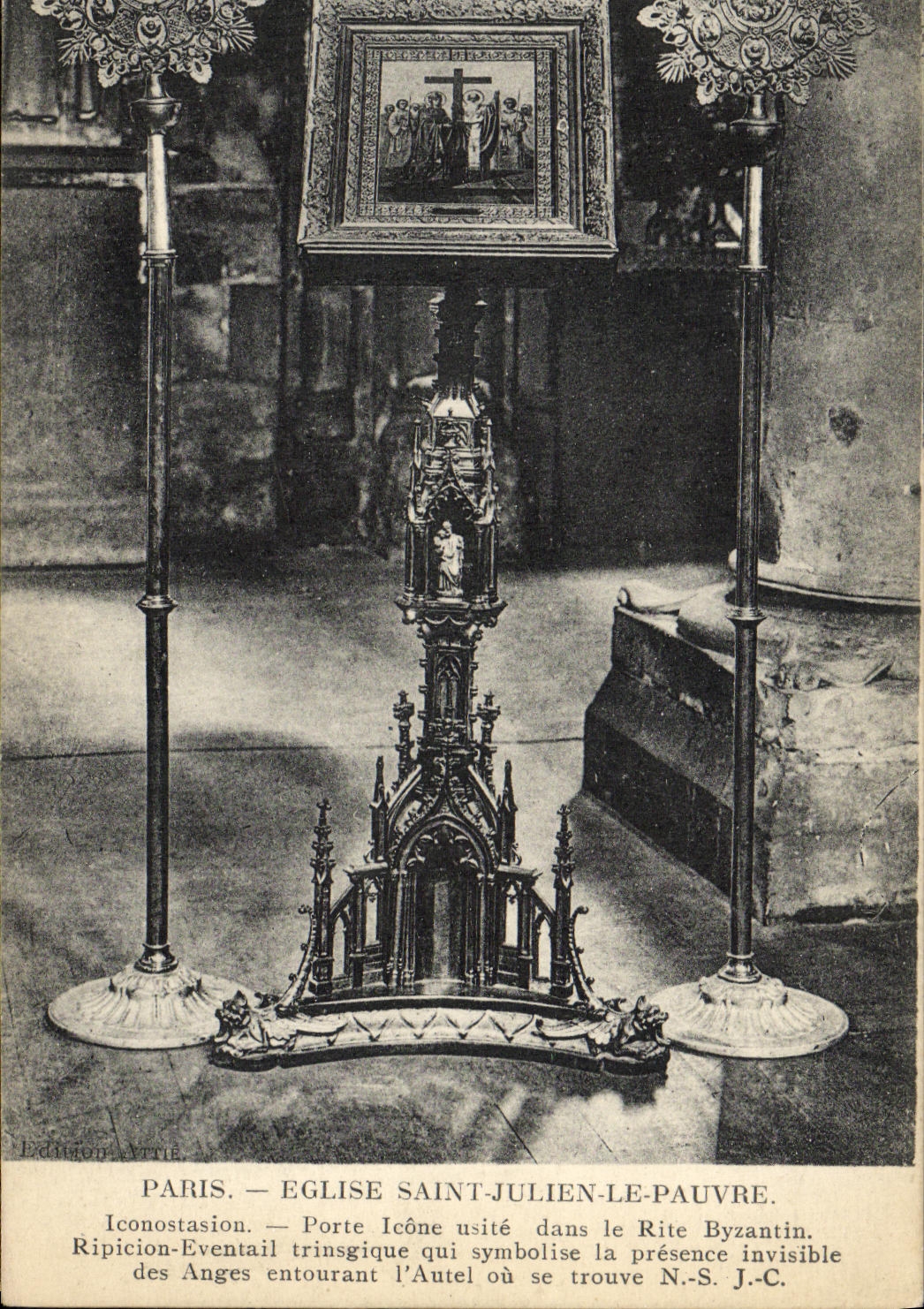 CPA Paris Eglise Saint Julien Le Pauvre Iconostation Porte icone usite dans le rite byzantin