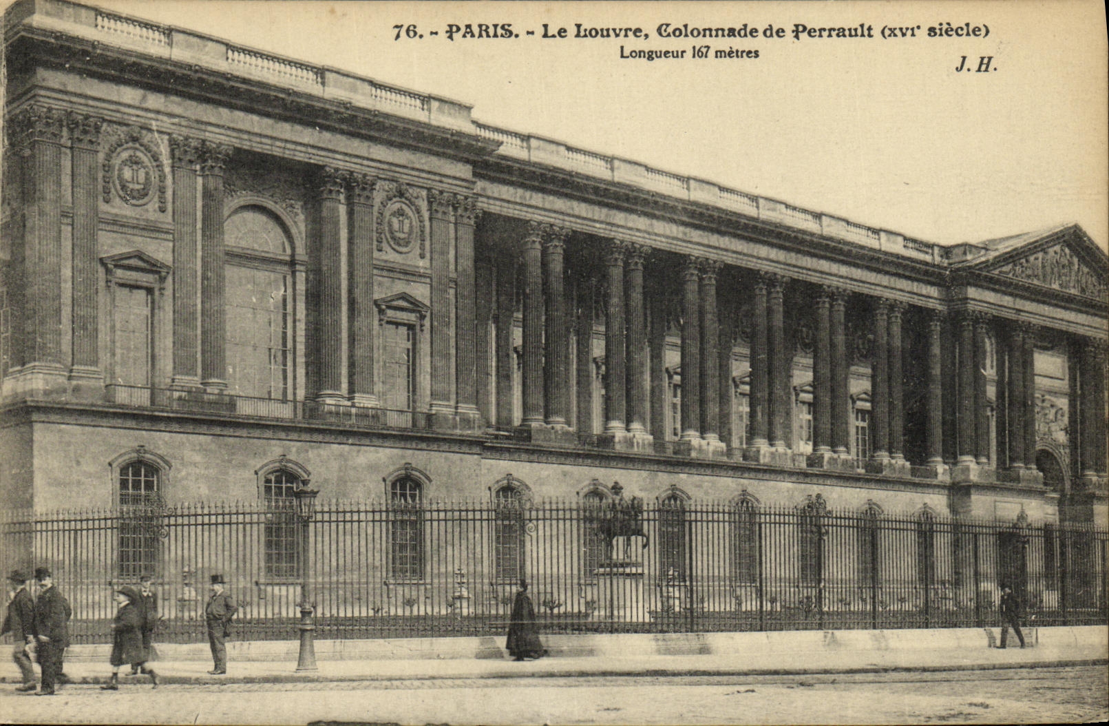 Columnata de la lumbrera de Paris de la POSTAL de la VENDIMIA de Perrault