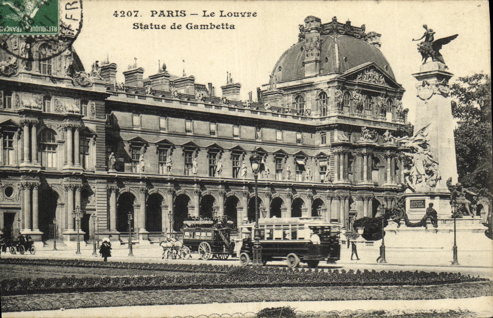 Reglas de la lumbrera de Paris de la POSTAL de la VENDIMIA de Gambetta