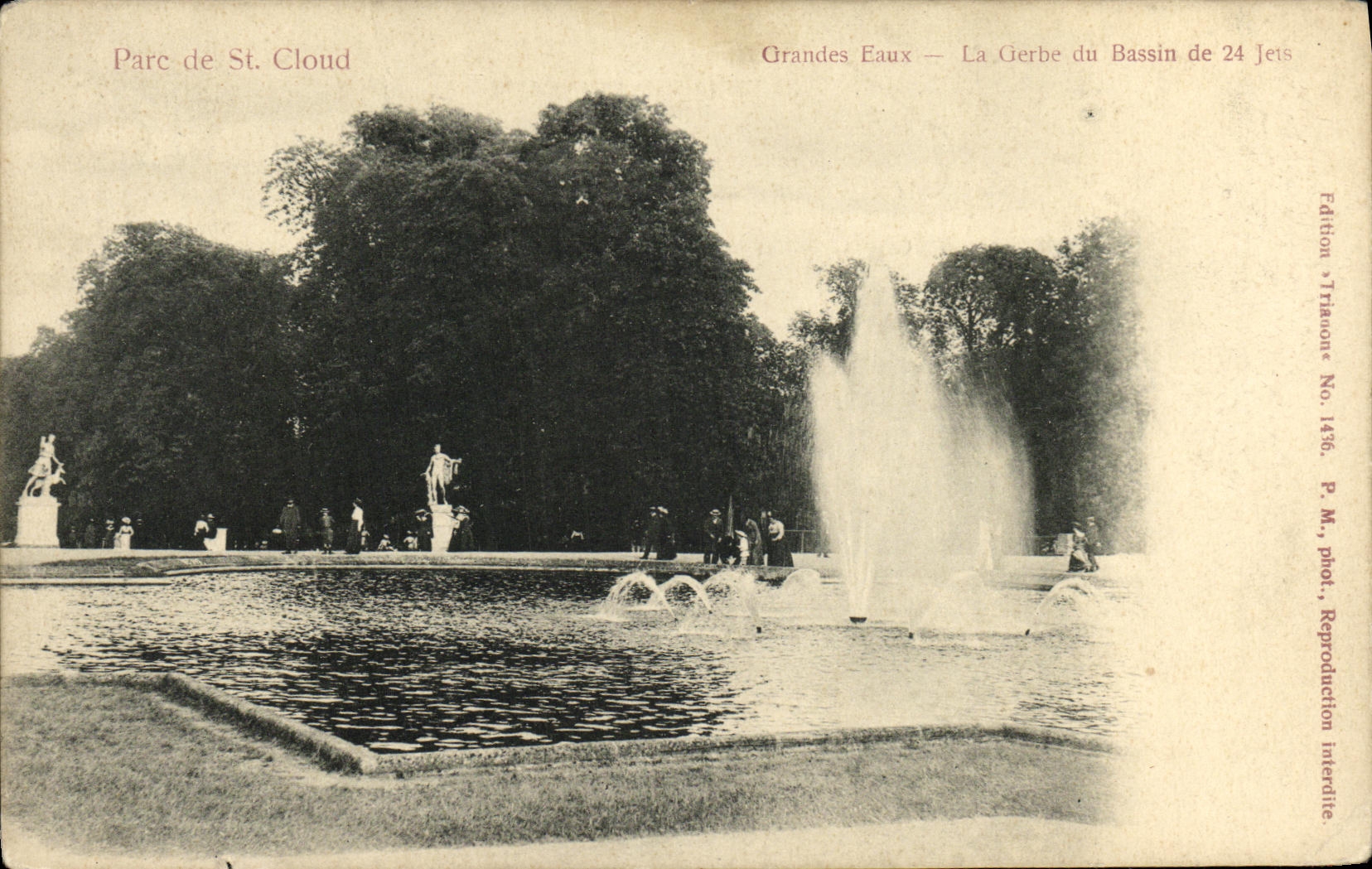 VINTAGE POSTCARD Holy Cloud Large Water the sheaf of the basin of the 24 jets