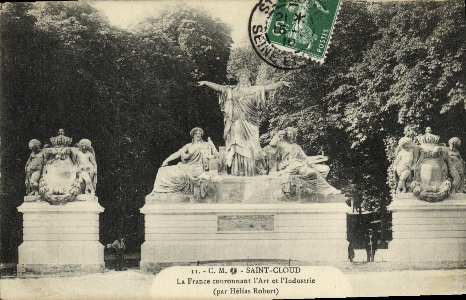 VINTAGE POSTCARD St Cloud France Crowning L Art and L industry Helias Robert