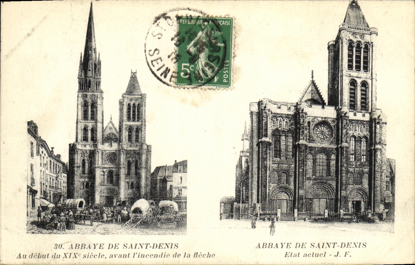 VINTAGE POSTCARD Holy Denis Abbey