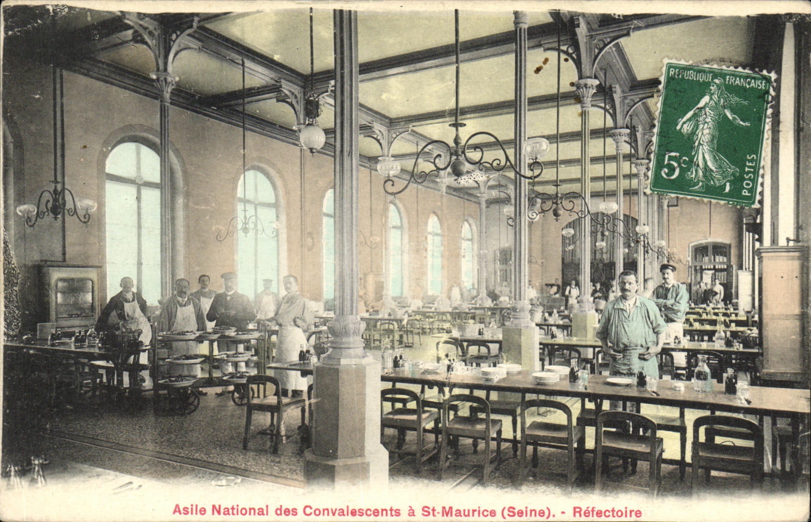 VINTAGE POSTCARD Holy Maurice National Asylum of the Convalescents Refectory TOP