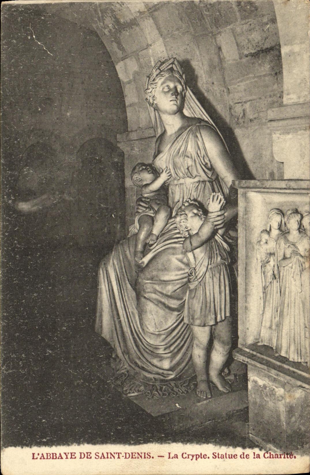 VINTAGE POSTCARD Abbaye Of Denis Saint the Crypt Rules of Charity