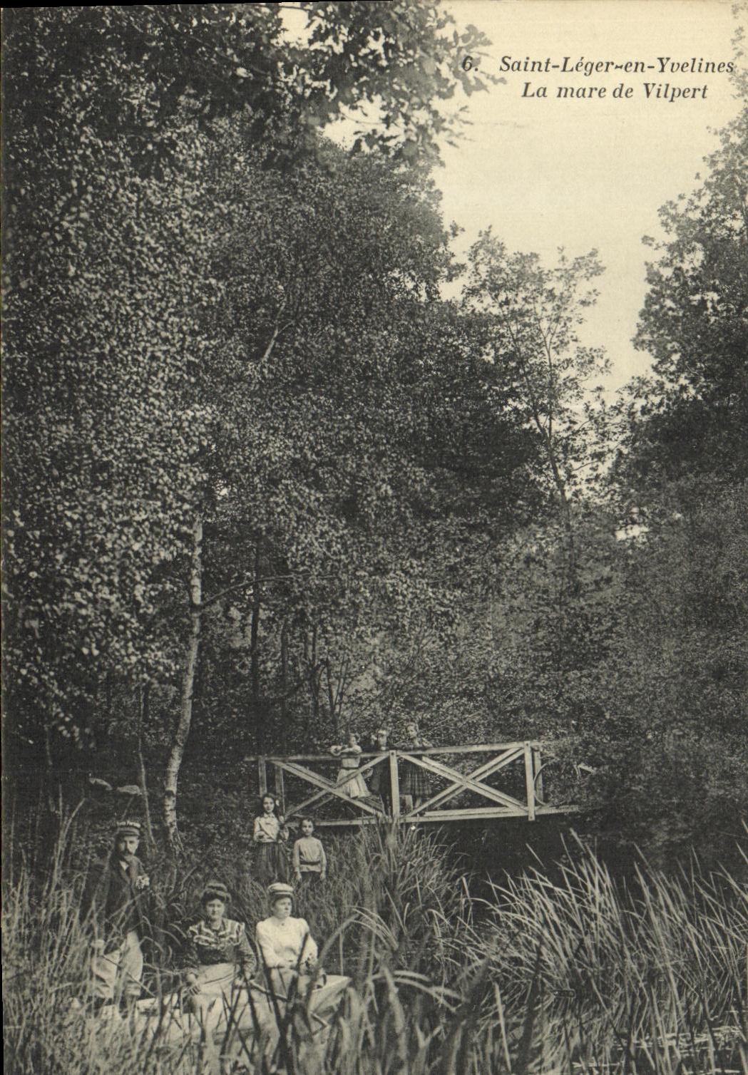 CPA Saint Leger en Yvelines La Mare de Vilpert animee