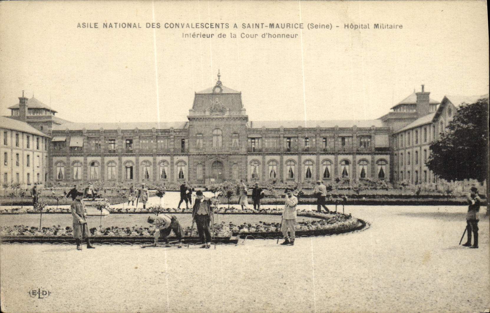 Asilo nacional santo de Mauricio de la POSTAL de la VENDIMIA del hospital militar interior de Convalescents del honor de la corte D