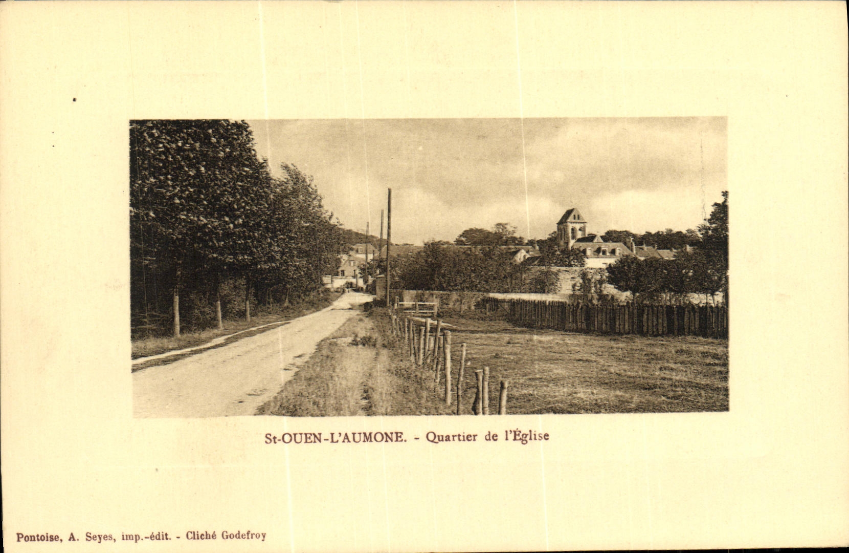 VINTAGE POSTCARD Holy Ouen L Alms District of L Church