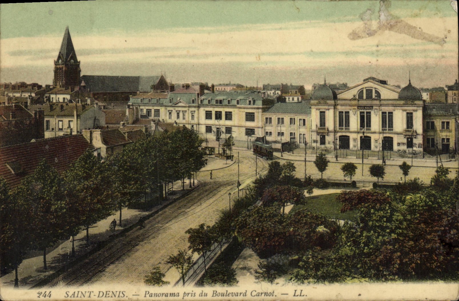 VINTAGE POSTCARD Holy Denis Panorama Taken of the Carnot Boulevard