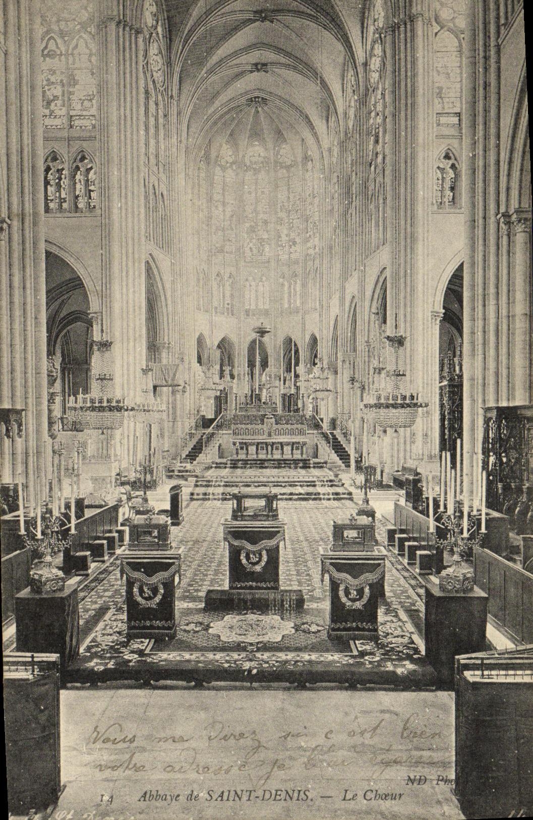 VINTAGE POSTCARD L Abbey Of Denis Saint Chorus