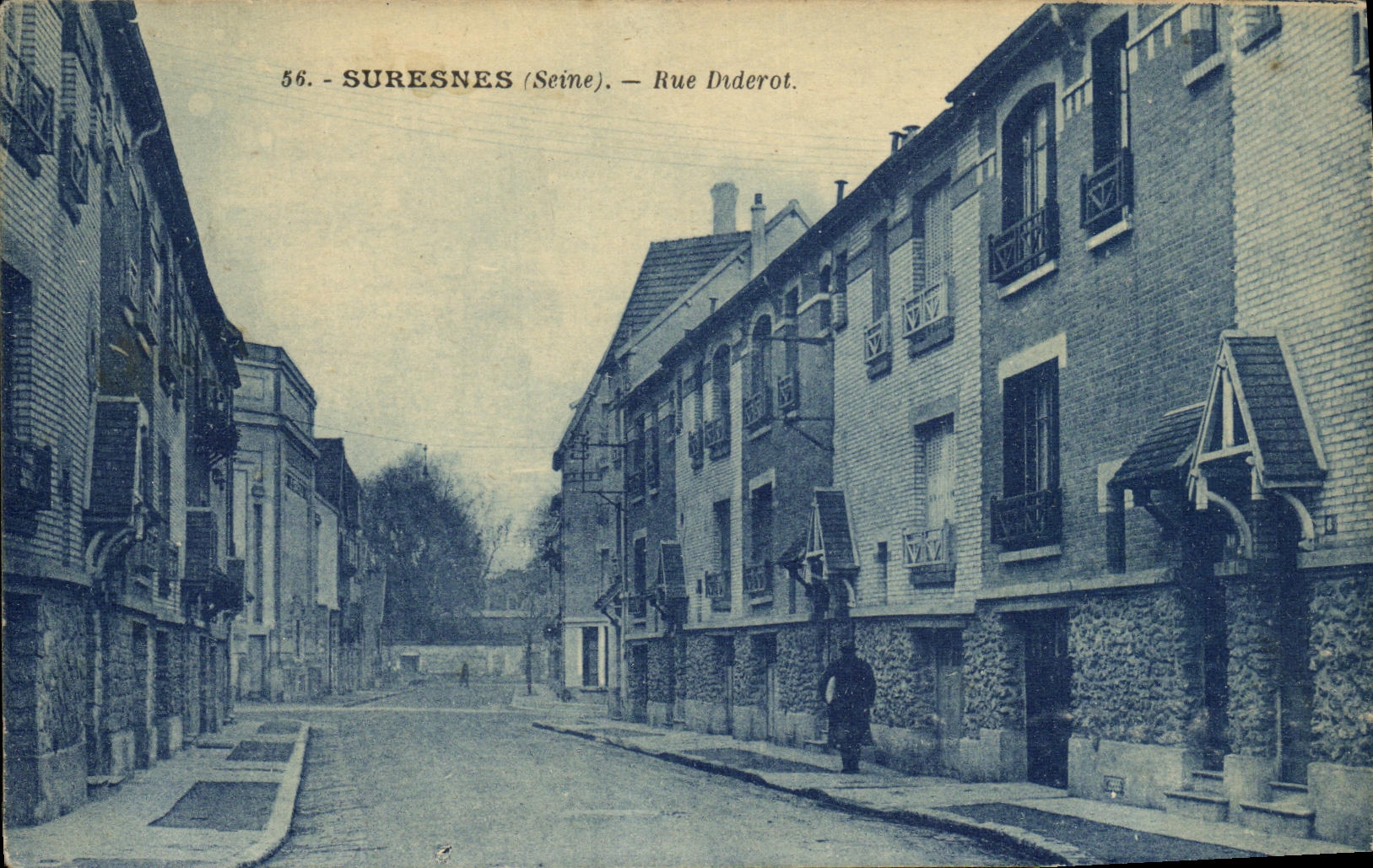 Calle Diderot de Suresnes de la POSTAL de la VENDIMIA
