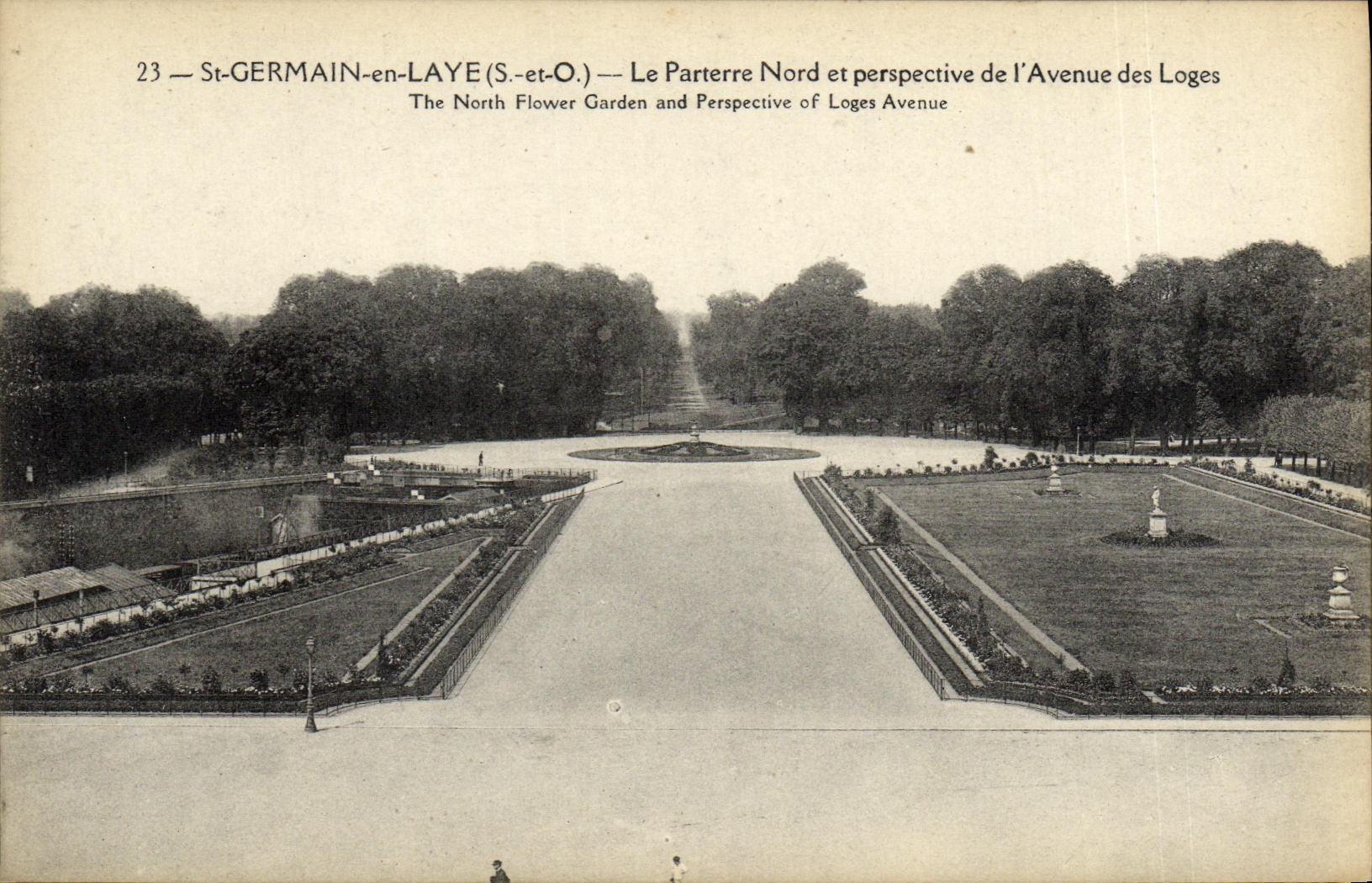 CPA St Germain en Laye Le Parterre Nord et Perspective de L Avenue des Loges