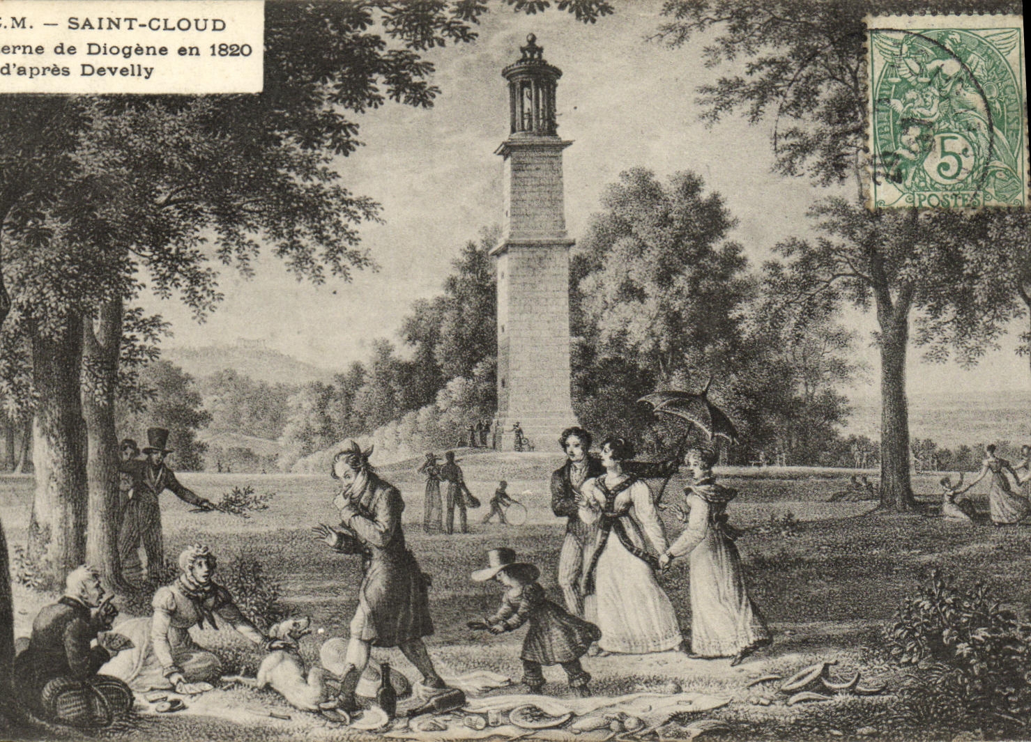 VINTAGE POSTCARD Holy Cloud the lantern of Diogene in 1820 D after DEvilly