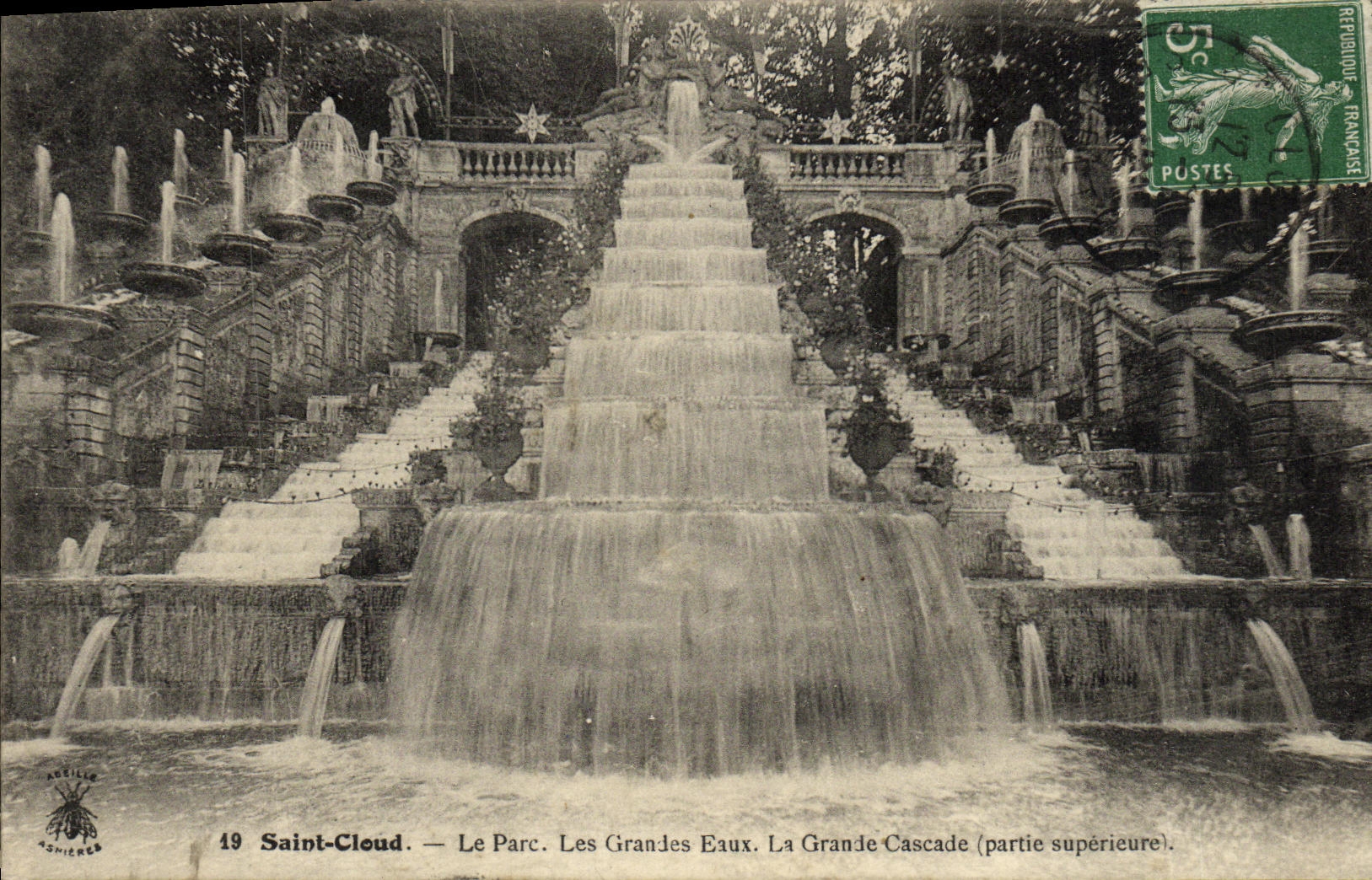 VINTAGE POSTCARD Holy Cloud the Park Large Water the Large Cascade upper part