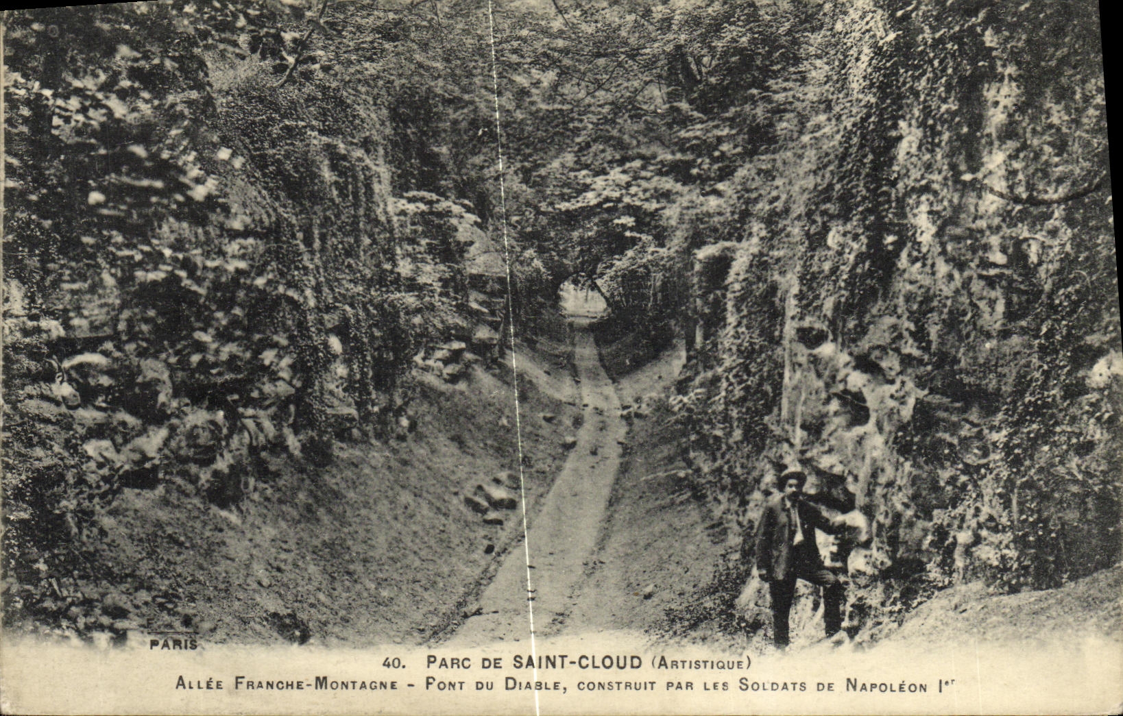 VINTAGE POSTCARD Holy Cloud Park Gone Frank Mountain Bridge of the devil Built by the soldiers of Napoleon 1st