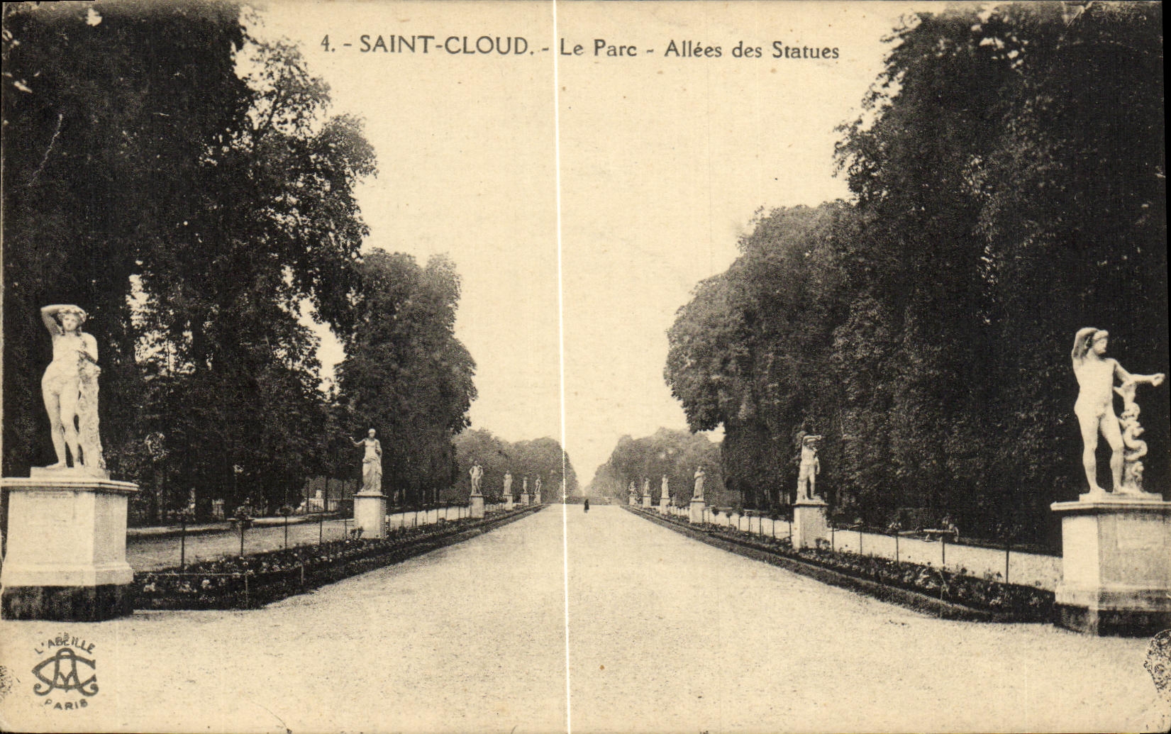 VINTAGE POSTCARD St Cloud the Park Gone of the Statues